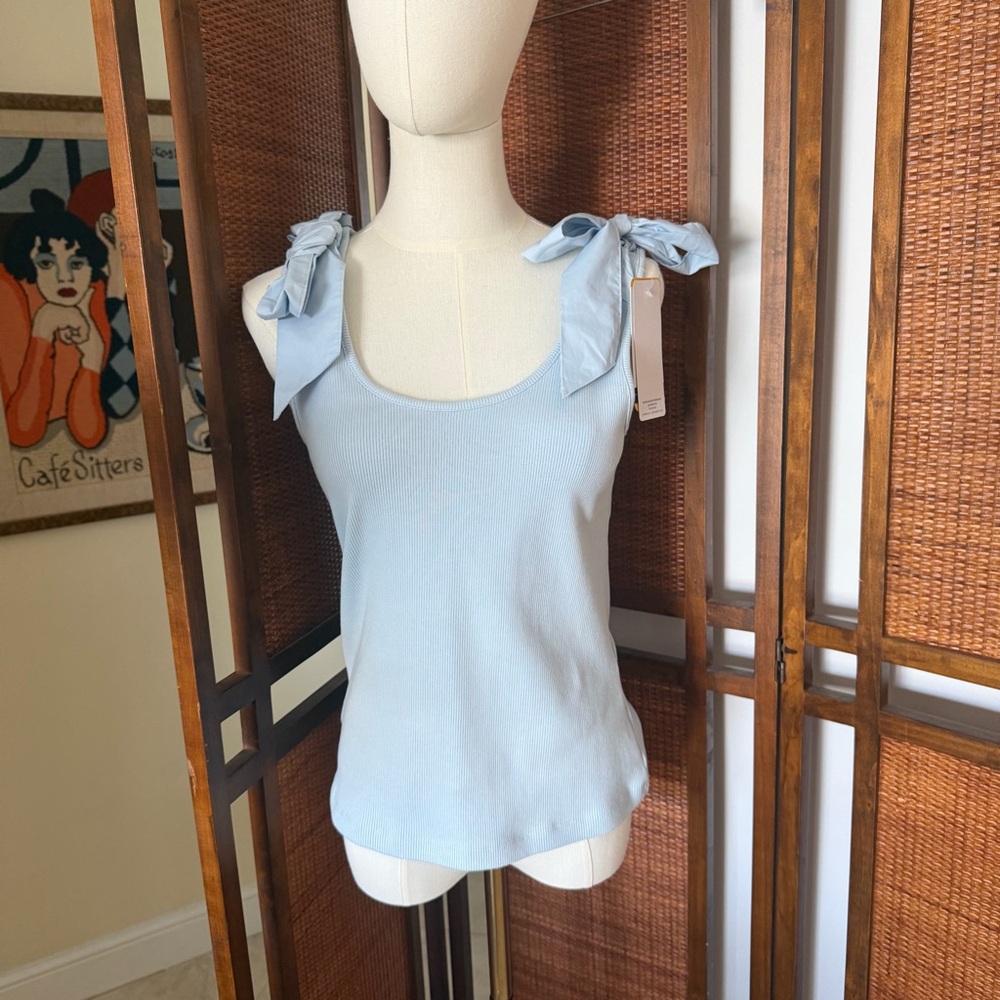 NWT French Connection bow tank top dream blue medium - Picture 3 of 10